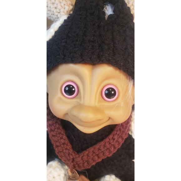 1991 Treasure Troll Tot 14" Doll Bellybutton Wishstone Vintage Cow Outfit - Picture 3 of 16